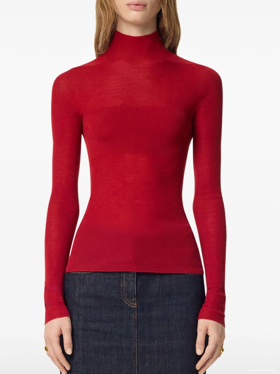 Affordable Women Versace wool top ribbed-knit 0714